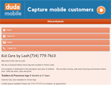 Tablet Screenshot of kidcarebyleah.com